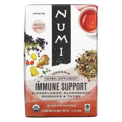 Numi Tea, Органічний, імунна підтримка, без кофеїну, 16 чайних пакетиків без ГМО, 1,13 унції (32 г)