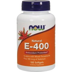 Вітамін E d-альфа-токоферілацетат Now Foods (Natural Vitamin E) 400 МО 100 капсул
