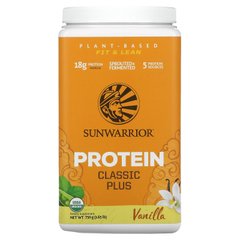 Classic Plus Protein, на основі органічних рослин, ваніль, Sunwarrior, 1,65 фунта (750 г)