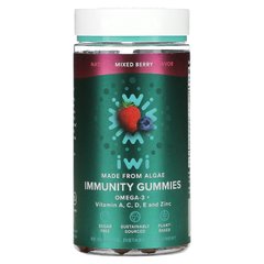iWi, Immunity Gummies, омега-3 + вітаміни A, C, D, E та цинк, суміш ягід, 90 жувальних цукерок