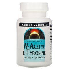 N-ацетил L-тирозин, N-Acetyl L-Tyrosine, Source Naturals, 300 мг, 120 таблеток купить в Киеве и Украине