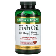 Рыбий жир Nature's Bounty (Fish Oil) 1200 мг 320 капсул быстрого высвобождения купить в Киеве и Украине