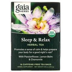 Сон і релаксація чай без кофеїну Gaia Herbs (Sleep & Relax) 16 шт. 27.2 г
