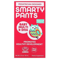 Дитячі мультивітаміни та каплі DHA, Baby Multivitamin & DHA Drops, SmartyPants, 30 мл