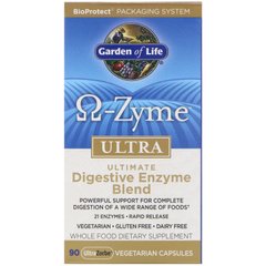 Garden of Life, O-Zyme ультра, найкращий комплекс травних ферментів, 90 рослинних капсул
