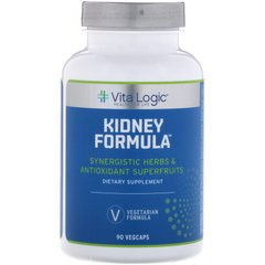 Вітаміни для нирок, Kidney Formula, Vita Logic, 90 вегетаріанських капсул