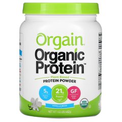 Orgain, Органічний протеїн у порошку, на рослинній основі, ванільні стручки, 1,02 фунта (462) г