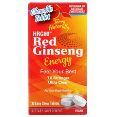Terry Naturally, HR80 Red Ginseng Energy, 30 таблеток для простого жування