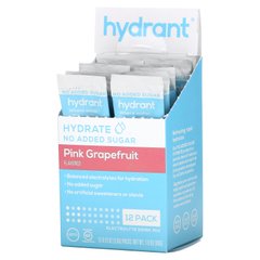 Hydrant, Суміш для напоїв з електролітами, рожевий грейпфрут, 12 упаковок, 0,13 унції (3,6 г) кожна