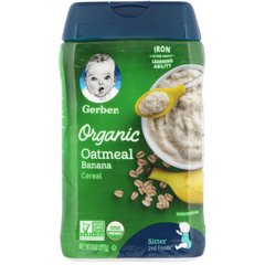 Органические овсяные хлопья, банан, Organic Oatmeal Cereal, Banana, Gerber, 227 г купить в Киеве и Украине