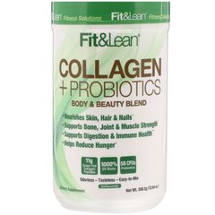 Колаген і пробіотик, без смакових добавок, Fit & Lean, 358,2 г (12,64 унції)