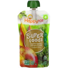 Organics Happy Tot, Суперпітаніе, органічні яблука, манго і капуста листова + супер-Чіа, Happy Family Organics, 4,22 унцій (120 г)