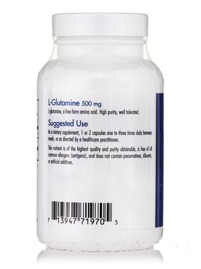 L-глютамин, L-Glutamine, Allergy Research Group, 500 мг, 100 вегетарианских капсул купить в Киеве и Украине