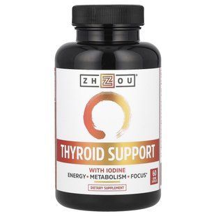 Поддержка щитовидной железы, содержит йод, Zhou Nutrition, 60 вегетарианских капсул купить в Киеве и Украине