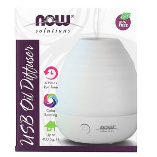 Ультразвуковой USB распылитель для эфирных масел Now Foods (Ultrasonic USB Oil Diffuser) 1 распылитель купить в Киеве и Украине