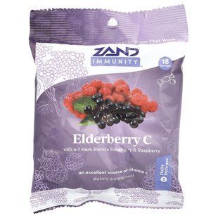 Organic Elderberry C, Berry Lozenges, Organic Elderberry C, Berry Soother, Zand, 18 Throat Lozenges