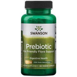 Пробиотик для дружественной флоры поддержки, Prebiotic for Friendly Flora Support, Swanson, 375 мг, 60 капсул купить в Киеве и Украине