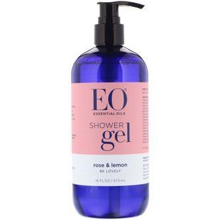 Гель для душа, роза и лимон, EO Products, 16 жидких унций (473 мл) купить в Киеве и Украине