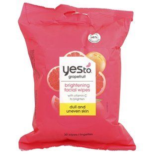 Yes To, Brightening Facial Wipes, Dull and Uneven Skin, Grapefruit , 30 Wipes купить в Киеве и Украине