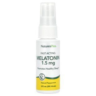 Мелатонин в аэрозольной упаковке Nature's Plus (Melatonin) 59.14 мл со вкусом натуральной мяты купить в Киеве и Украине
