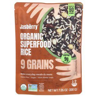 Jasberry, Organic Superfood Rice, 9 Grains, 7.05 oz (200 g) купить в Киеве и Украине