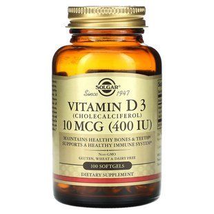 Vitamin D3 Solgar 400 IU 100 capsules