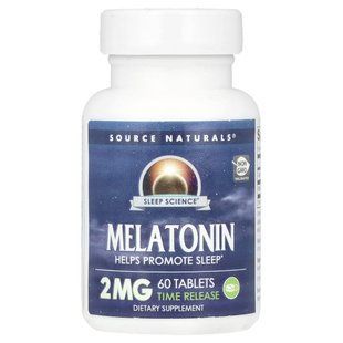 Source Naturals, Sleep Science&reg;, Melatonin, Time Release, 2 mg, 60 Tablets купить в Киеве и Украине
