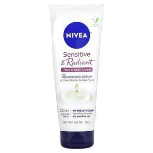 Nivea, Sensitive & Radiance Face & Body Cream with Nourishing Serum, 6.8 oz (192 g) купить в Киеве и Украине