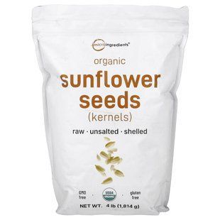 Органические семена подсолнечника Micro Ingredients (Organic Sunflower Seeds) 1814 г несоленое купить в Киеве и Украине