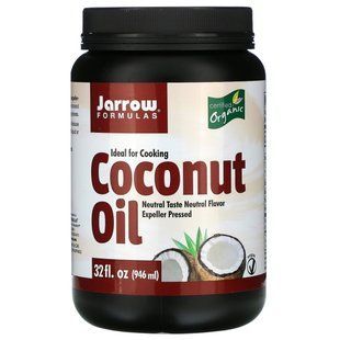 Сертифицированное натуральное кокосовое масло, выжато шнековым прессом, Jarrow Formulas, 32 унций (908 г) купить в Киеве и Украине