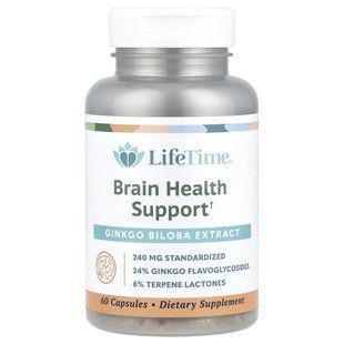 LifeTime Vitamins, Ginkgo Biloba Extract, 240 mg , 60 Capsules (120 mg per Capsule) купить в Киеве и Украине