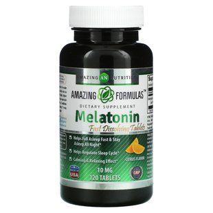 Amazing Nutrition, Мелатонін, цитрусові, 10 мг, 120 таблеток