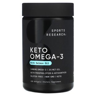 Кето омега с рыбьим жиром дикой красной нерки, Sports Research, 120 мягких таблеток купить в Киеве и Украине