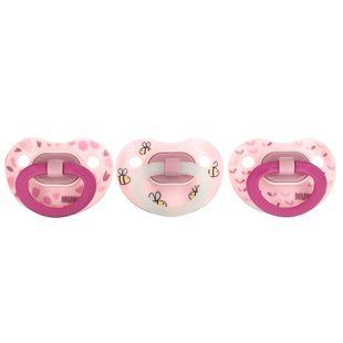 NUK, Orthodontic Pacifier, 0-6 Months, Pink, 3 pcs. In the Package