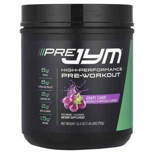 JYM Supplement Science, Pre JYM, высокоэффективная предтренировка, виноградные конфеты, 1,65 фунта (750 г) купить в Киеве и Украине