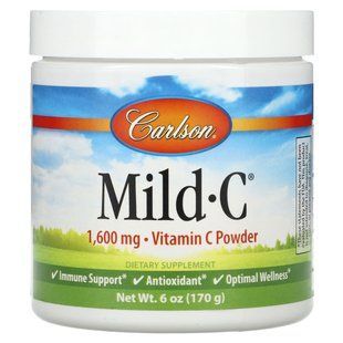 Carlson, Mild-C, Vitamin C Powder, 1,600 mg, 6 oz (170 g) купить в Киеве и Украине