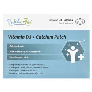Патчи Витамин Д3 плюс кальций Patch Aid (Vitamin D3 Plus Calcium) 30 шт купить в Киеве и Украине