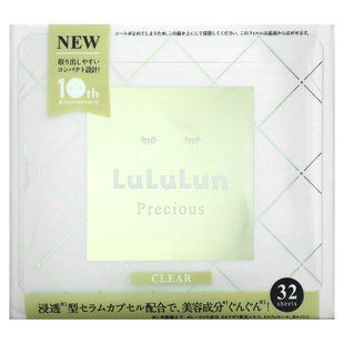 Lululun, Precious, Beauty Face Mask, Clear White 4FB, 32 Sheets, 17 fl oz (500 ml)