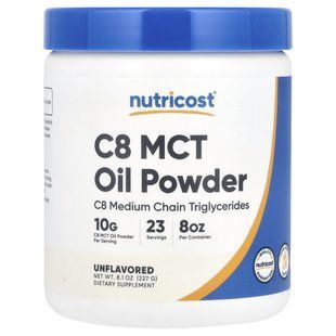 Nutricost, C8 MCT Oil Powder, Unflavored, 8.1 oz (227 g) купить в Киеве и Украине