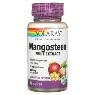 Экстракт мангустина, Mangosteen Extract, Solaray, 500 мг, 60 вегетарианских капсул купить в Киеве и Украине