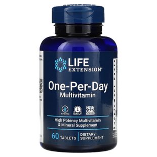 Мультивитамины и минералы Life Extension (One-Per-Day High Potency Multivitamin & Mineral) 60 таблеток купить в Киеве и Украине