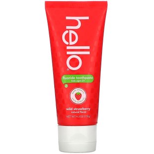 Детская зубная паста со вкусом земляники Hello (Kids Fluoride Toothpaste Wild Strawberry) 119 г купить в Киеве и Украине