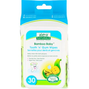 Влажные салфетки Bamboo Baby для зубок и десен, Aleva Naturals, 30 влажных салфеток, 5,9 x 7,9 дюймов (15 x 20 см) купить в Киеве и Украине