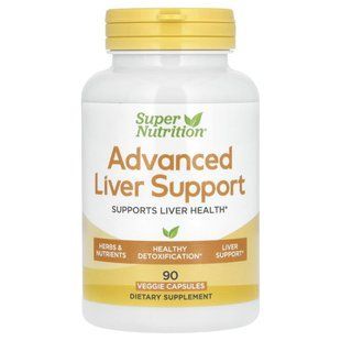 Super Nutrition, Advanced Liver Support, покращена підтримка печінки, 90 вегетаринських капсул