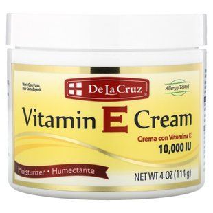 Cream with vitamin E, De La Cruz, 10,000 IU, 4 ounces (114 grams)