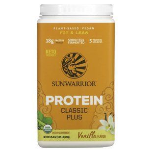 Classic Plus Protein, на основе органических растений, ваниль, Sunwarrior, 1,65 фунта (750 г) купить в Киеве и Украине