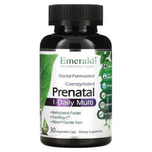 CoEnzymated пренатальные ежедневные мультивитамины, Emerald Laboratories, 30 растительных капсул купить в Киеве и Украине