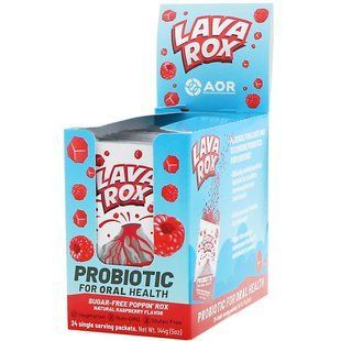 Probiotic for oral cavity health, natural raspberry flavor, Advanced Orthomolecular Research AOR, 24 packets of 6 g (0.2 ounces) each.