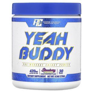Ronnie Coleman, Signature Series, Yeah Buddy, передтренувальний порошок для підвищення рівня енергії, із полуничним лимонадом, 270 г (9,5 унції)