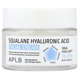 APLB, Squalane Hyaluronic Acid Facial Cream , 1.86 fl oz (55 ml) купить в Киеве и Украине